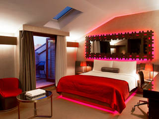 W HOTEL AKARETLER, ROMANO DİZAYN ROMANO DİZAYN Modern style bedroom Wood Wood effect