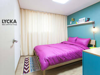 비비드 컬러를 사용한 홈스타일링, LYCKA interior & styling LYCKA interior & styling Dormitorios de estilo escandinavo