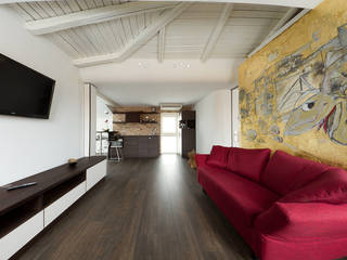 Wandgestaltung Blattgold, blonddesign blonddesign Eclectic style walls & floors Silver/Gold