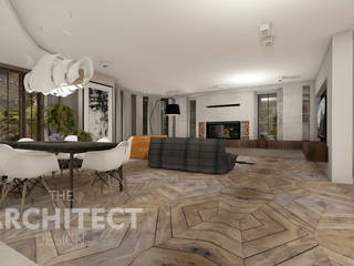 Aranżacja wnętrza http://thearchitect.pl, THE ARCHITECT DESIGN THE ARCHITECT DESIGN Modern living room