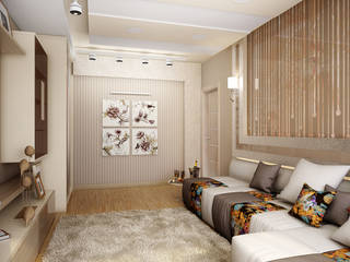 Проект 2х комнатной квартиры, Инна Михайская Инна Михайская Moderne Wohnzimmer Beige