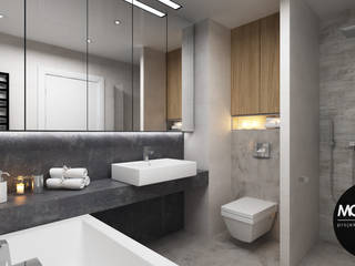 Minimalizm w formie i kolorze, MONOstudio MONOstudio Modern style bathrooms Ceramic