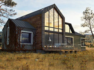 ЧАСТНЫЙ ДОМ DWELL HOUSE, IK-architects IK-architects Rumah Minimalis Batu Bata Brown