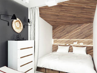 KEKS’S APARTMENT, IK-architects IK-architects Phòng ngủ phong cách tối giản