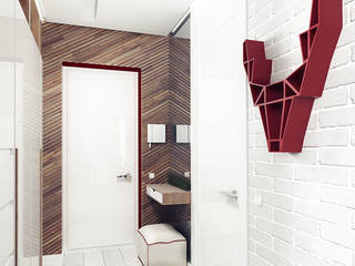 KEKS’S APARTMENT, IK-architects IK-architects Minimalist corridor, hallway & stairs