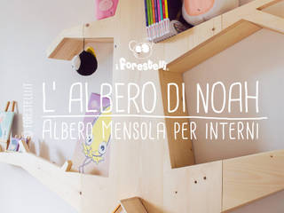 L'Albero di Noah: Albero Mensola per camerette, I Forestelli I Forestelli Habitaciones para niños de estilo rústico Madera maciza Multicolor