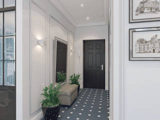 СЕВЕРНОЕ СИЯНИЕ. КВАРТИРА В ПОДМОСКОВЬЕ, Volkovs studio Volkovs studio Classic style corridor, hallway and stairs