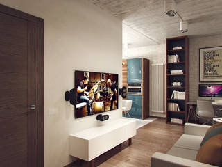 Small apartment for my friend, Студия дизайна Марии Губиной Студия дизайна Марии Губиной Living room