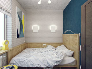 Small apartment for my friend, Студия дизайна Марии Губиной Студия дизайна Марии Губиной Small bedroom