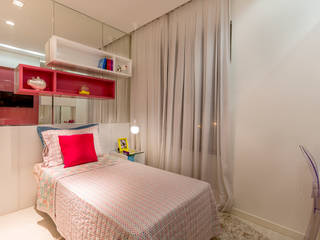 Apartamento DOM, Flávio Monteiro Arquitetos Associados Flávio Monteiro Arquitetos Associados Moderne Kinderzimmer Pink
