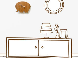 디코이랩 아기코끼리 우드 벽시계(Decoylab Elephant Wall Clock Small), Brillian Co. Brillian Co. Scandinavian style nursery/kids room