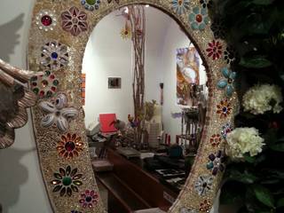 Flower Power Mosaikspiegel, GLAS +ACHAT GLAS +ACHAT 更多房间 玻璃