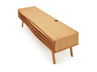 NAMIKI, NDstyle./NODA FURNITURE co.,ltd. NDstyle./NODA FURNITURE co.,ltd. Ruang Keluarga Gaya Skandinavia Kayu Wood effect