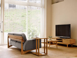 TOMOE, NDstyle./NODA FURNITURE co.,ltd. NDstyle./NODA FURNITURE co.,ltd. Salones de estilo escandinavo Madera Acabado en madera