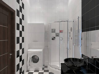 Дизайн санузла в современном стиле в ЖК "Адмирал", Студия интерьерного дизайна happy.design Студия интерьерного дизайна happy.design Modern bathroom