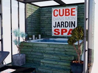 Un CUBE dans mon jardin comme spa..., Un CUBE dans mon jardin Un CUBE dans mon jardin Spas de estilo ecléctico Madera Acabado en madera