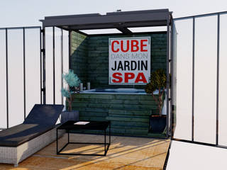 Un CUBE dans mon jardin comme spa..., Un CUBE dans mon jardin Un CUBE dans mon jardin Spas de estilo ecléctico Madera Acabado en madera