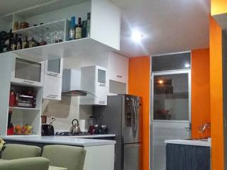 Cocina integral en un pequeño espacio., FLO Arte y Diseño FLO Arte y Diseño Modern kitchen Chipboard White