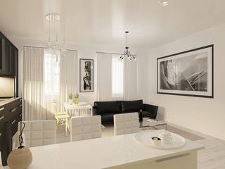 Студия-квартира для творческой пары , OK Interior Design OK Interior Design غرفة المعيشة