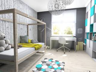 Pokój 7-latki , Architekt wnętrz Klaudia Pniak Architekt wnętrz Klaudia Pniak Moderne Kinderzimmer Mehrfarbig