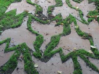 Dallage "LandArt Escher" en Acier , Temo Temo Garden آئرن / اسٹیل Metallic/Silver