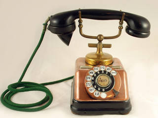 Vintage Telefoon Aktieselskar, Smeerling Antiek & Restauratie Smeerling Antiek & Restauratie Salon industriel Cuivre / Bronze / Laiton