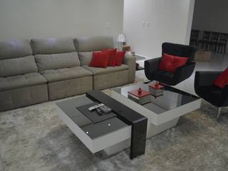 Sala estar com lareira, Ésse Arquitetura e Interiores Ésse Arquitetura e Interiores Minimalist living room