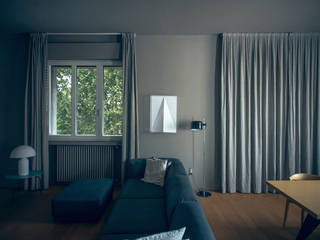 house#01, andrea rubini architetto andrea rubini architetto Modern living room Textile Grey