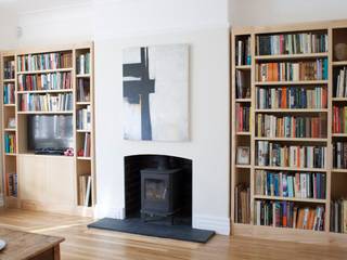 Living Room Shelves, buss buss 现代客厅設計點子、靈感 & 圖片