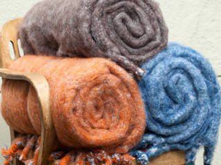 Mohair Decken, annasaarinen Textilmanufaktur annasaarinen Textilmanufaktur Scandinavische woonkamers Textiel Amber / Goud