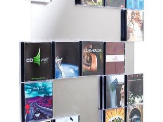 Superflache Wandmontage für Ihre Lieblings CDs - Ihre CDs werden zum Designobjekt, CD-Wall CD-Wall Phòng giải trí phong cách hiện đại Sắt / thép