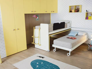 NIDI MOOVING: idee salvaspazio room #3, Nidi Nidi Moderne Schlafzimmer Gelb