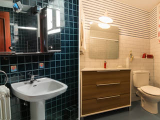 Reforma de baño en Donostia / San Sebastián, Apal Estudio Apal Estudio Skandinavische Badezimmer Weiß