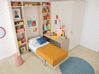 NIDI MOOVING : idee salvaspazio ROOM#4, Nidi Nidi Modern nursery/kids room White