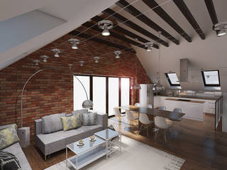 SOFT LOFT - PROJEKT PODDASZA, Creoline Creoline Living room