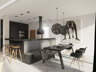 SPACE WHICH IS NOT AFRAID OF THE DARK COLOR , Creoline Creoline Kitchen