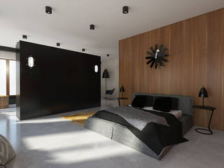 SPACE WHICH IS NOT AFRAID OF THE DARK COLOR , Creoline Creoline Moderne Schlafzimmer
