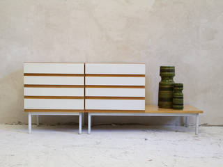 Midcentury Aufbewahrung, ATELIER PI ATELIER PI Modern style bedroom Wood Wood effect