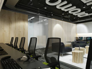 офис Promoline, Y.F.architects Y.F.architects Commercial spaces Negro