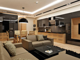Современная студия, Rash_studio Rash_studio Ruang Keluarga Modern