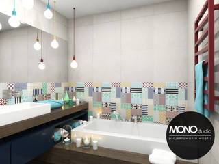 ​Nowoczesna forma w ekskluzywnym wydaniu i wyjątkowych barwach., MONOstudio MONOstudio ห้องน้ำ ไม้ผสมพลาสติก