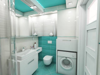 Łazienka z turkusowym sufitem, Katarzyna Wnęk Katarzyna Wnęk Modern bathroom