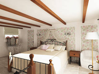 Прованс в загородном доме, Алёна Демшинова Алёна Демшинова Country style bedroom Wood Wood effect
