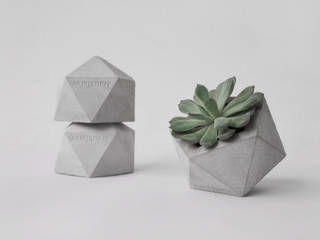 Icosahedron / Pflanzenübertopf aus Beton, frauklarer frauklarer Scandinavian style living room
