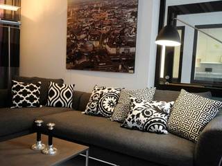 Black & White, stuudio Design I Kunst I Unikate stuudio Design I Kunst I Unikate Modern living room کپاس Red