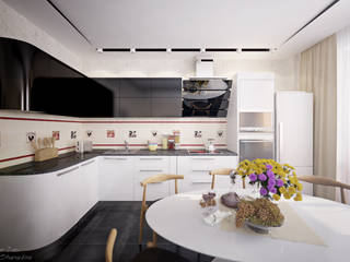 Два варианта кухонной мебели в современном стиле, Студия интерьерного дизайна happy.design Студия интерьерного дизайна happy.design Cocinas de estilo moderno