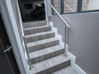 S/steel balustrade to the existing staircases, Railing London Ltd Railing London Ltd Modern Corridor, Hallway and Staircase