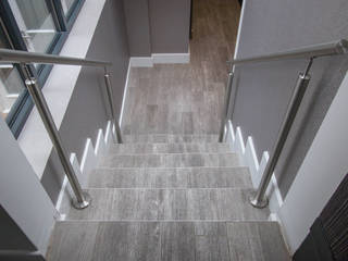 S/steel balustrade to the existing staircases, Railing London Ltd Railing London Ltd Modern Corridor, Hallway and Staircase