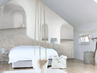 prima e dopo, Creativespace Sartoria Murale Creativespace Sartoria Murale Eclectic style walls & floors Paper White