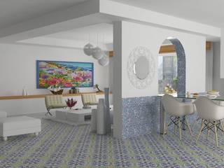 casa in costiera amalfitana, grafica2d3d grafica2d3d Mediterranean style living room